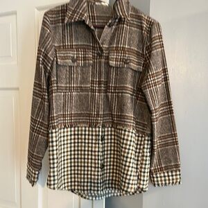 REI Brown and Cream Button Down Jacket